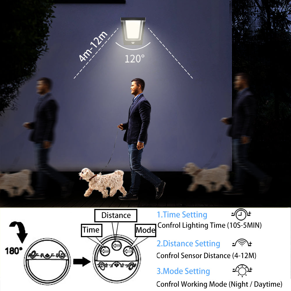 FLORNIA Outside LED Wall Light with Motion Sensor External Garden Weatherproof Aluminium Lamp (900LM 13.5W 4000K IP44) [Energy Class A+]™