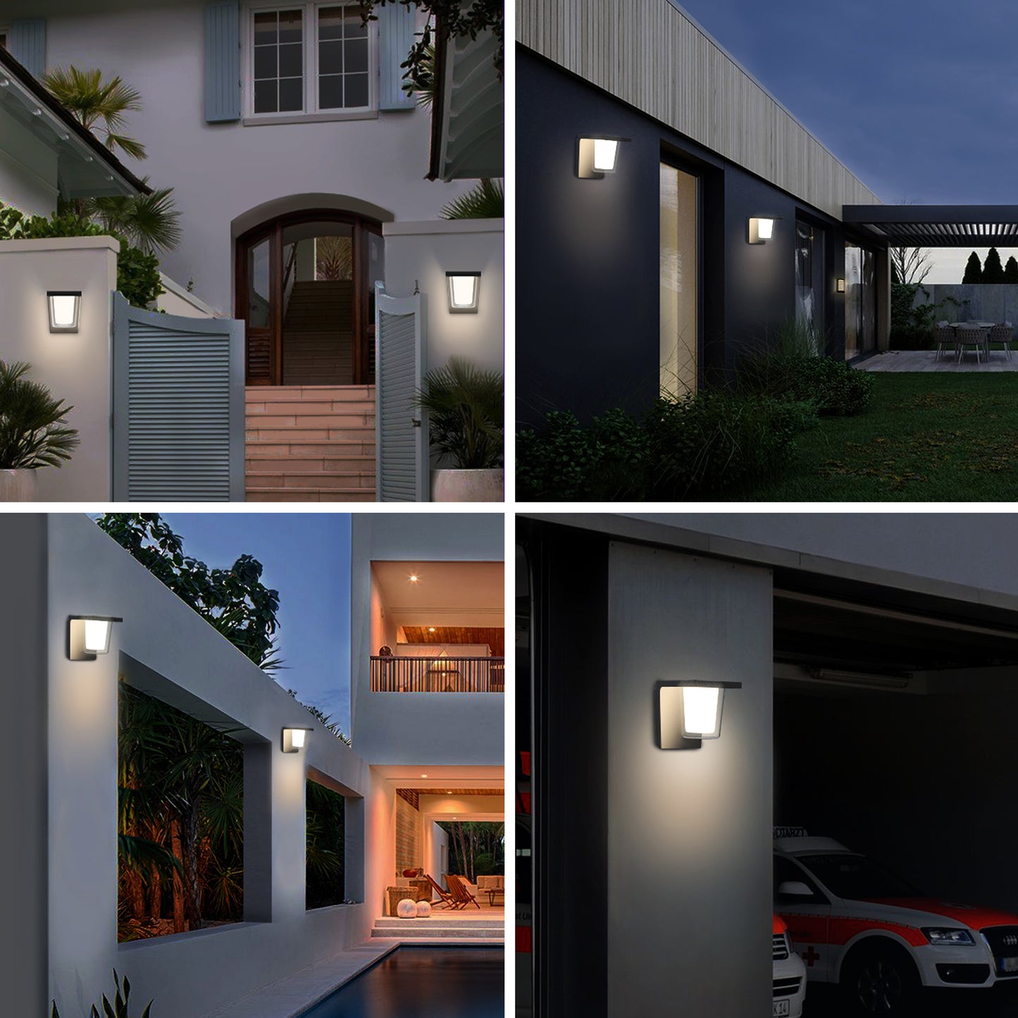 FLORNIA Gray Outdoor LED Wall Lighting Main Powered External Security Wall Lamp for Garden, Porch, Front Door (4000K 800LM 13W IP44) [Energy Class A+]™